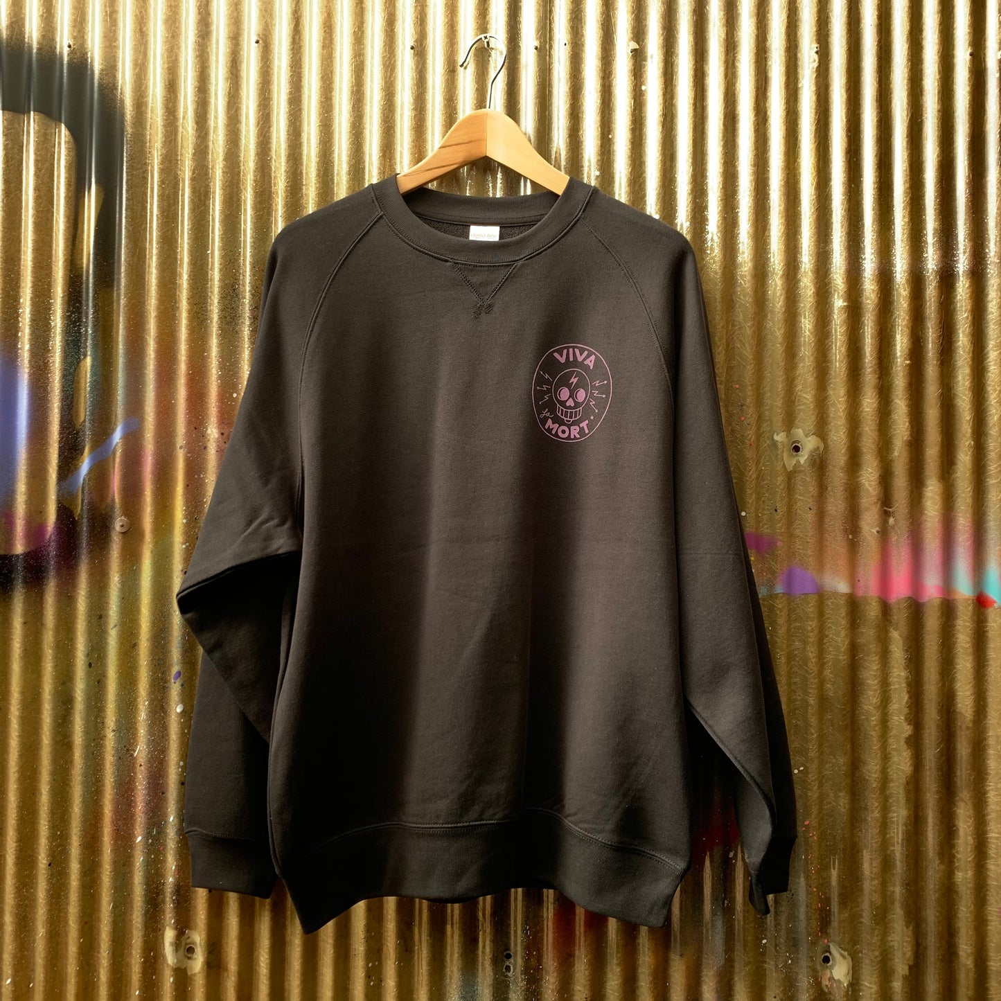 Sakai Salmon Raglan Crewneck Sweatshirt - Oil Slick Edition